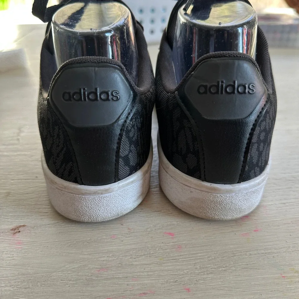 Adidas NEO Advantage Cloudfoam Black Grey Animal Print‎ Sneakers Womens 8.5